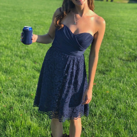 David's Bridal Dresses & Skirts - CUTE BLUE STRAPLESS DRESS